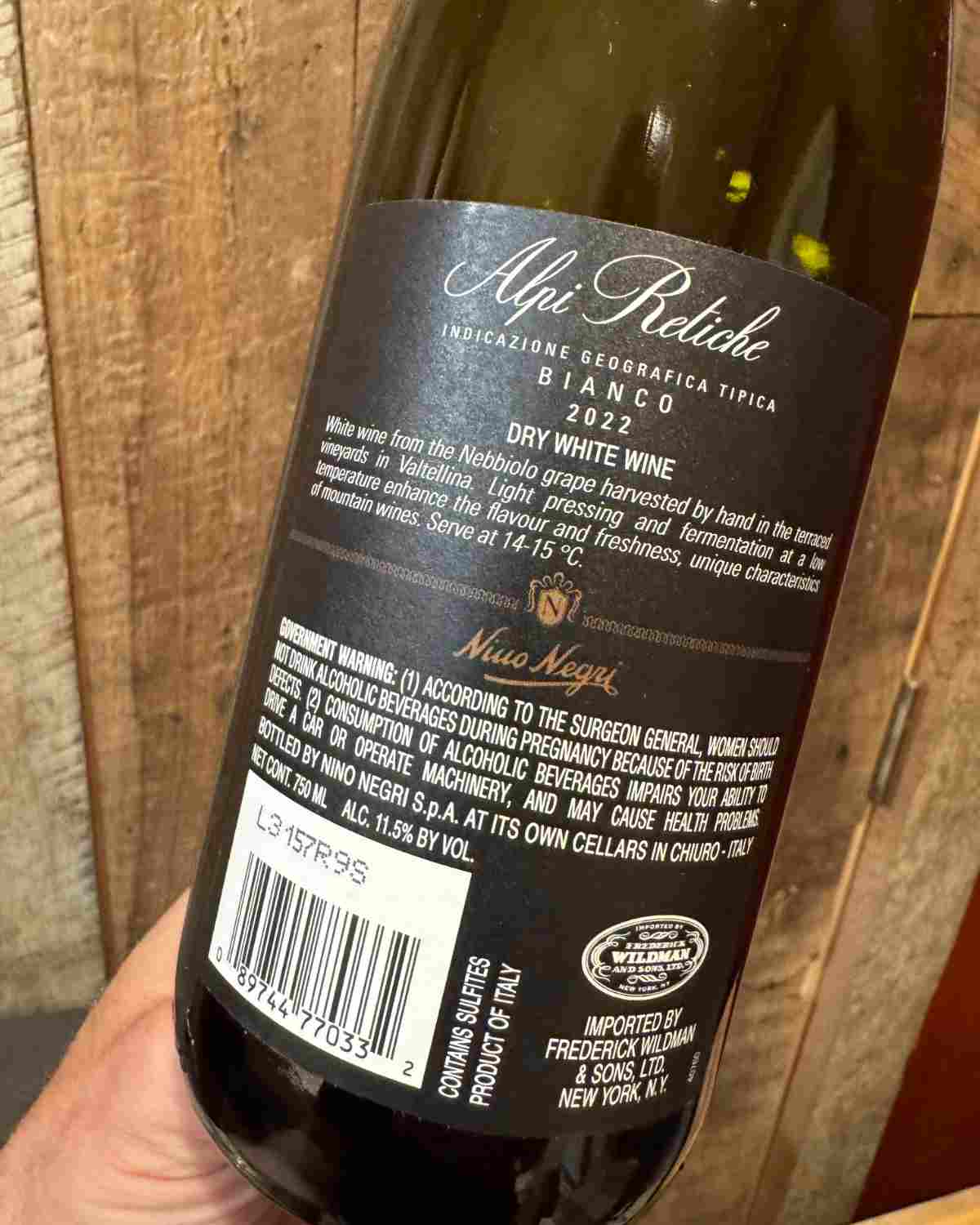 Nino Negri Nebbiolo Bianco Alpi Retiche 2022