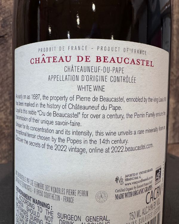Chateau de Beaucastel Chateauneuf-du-Pape Blanc 2022 - Image 2