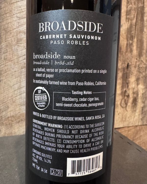Broadside Cabernet Sauvignon 2022 - Image 2