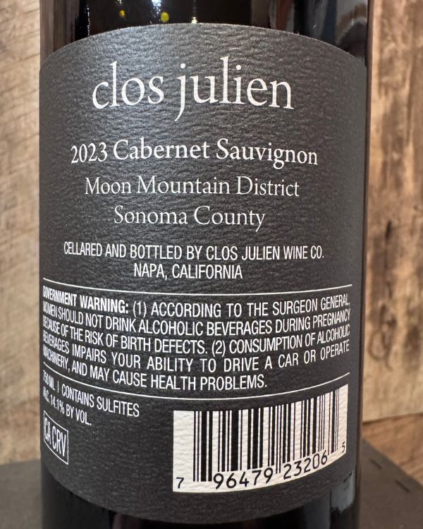 Clos Julien Cabernet Sauvignon Moon Mountain Sonoma 2023 - Image 2