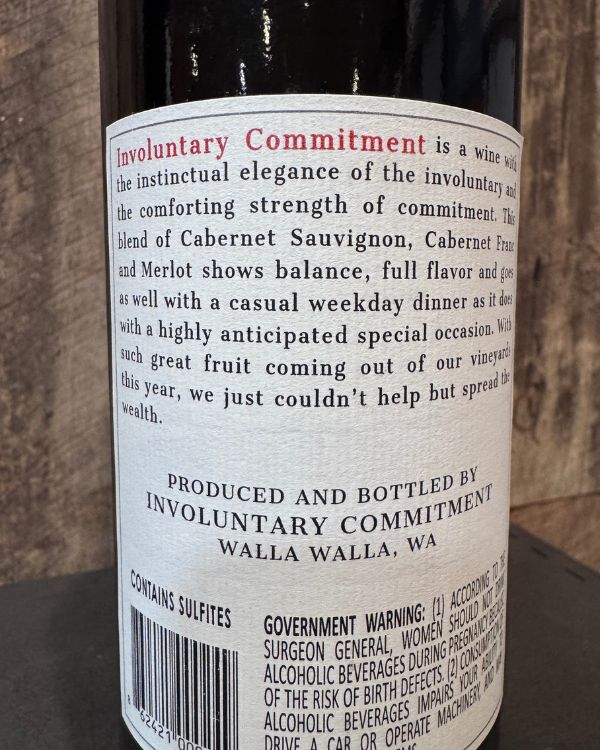 Andrew Will Involuntary Commitment Red Wine 2022 - Image 2