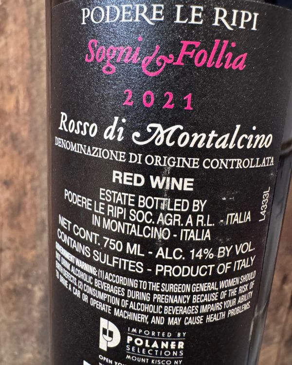 Le Ripi Rosso Di Montalcino Sogni & Follia 2021 - Image 2