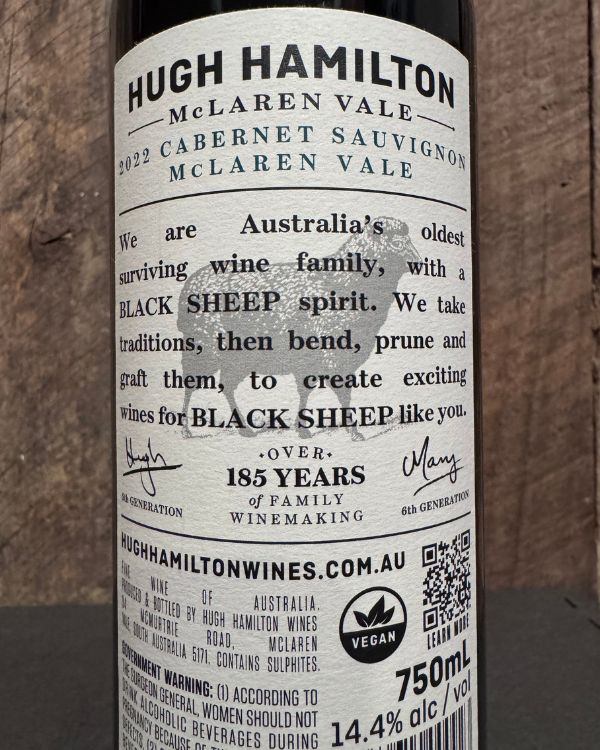 Hugh Hamilton Black Sheep Cabernet Sauvignon 2022 - Image 2