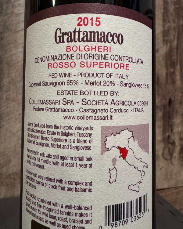 Grattamacco Bolgheri Rosso Superiore 2015 - Image 2