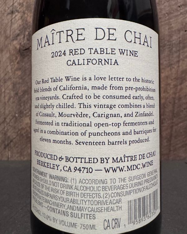 Maitre de Chai Red Table Wine 2024 - Image 2
