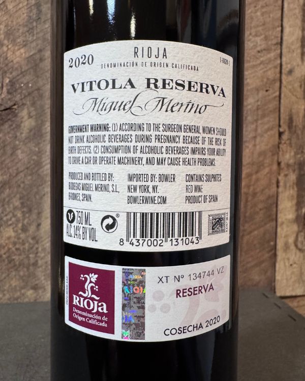 Bodegas Miguel Merino Rioja Reserva 2020 - Image 2