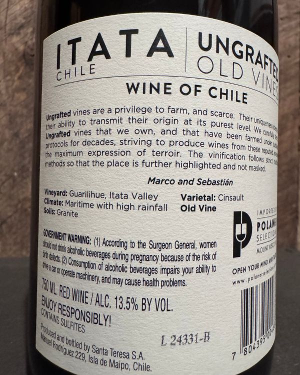 Ungrafted Cinsault Itata Valley 2024 - Image 2