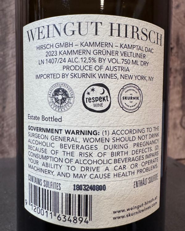 Hirsch Grüner Veltliner Kammern 2023 - Image 2